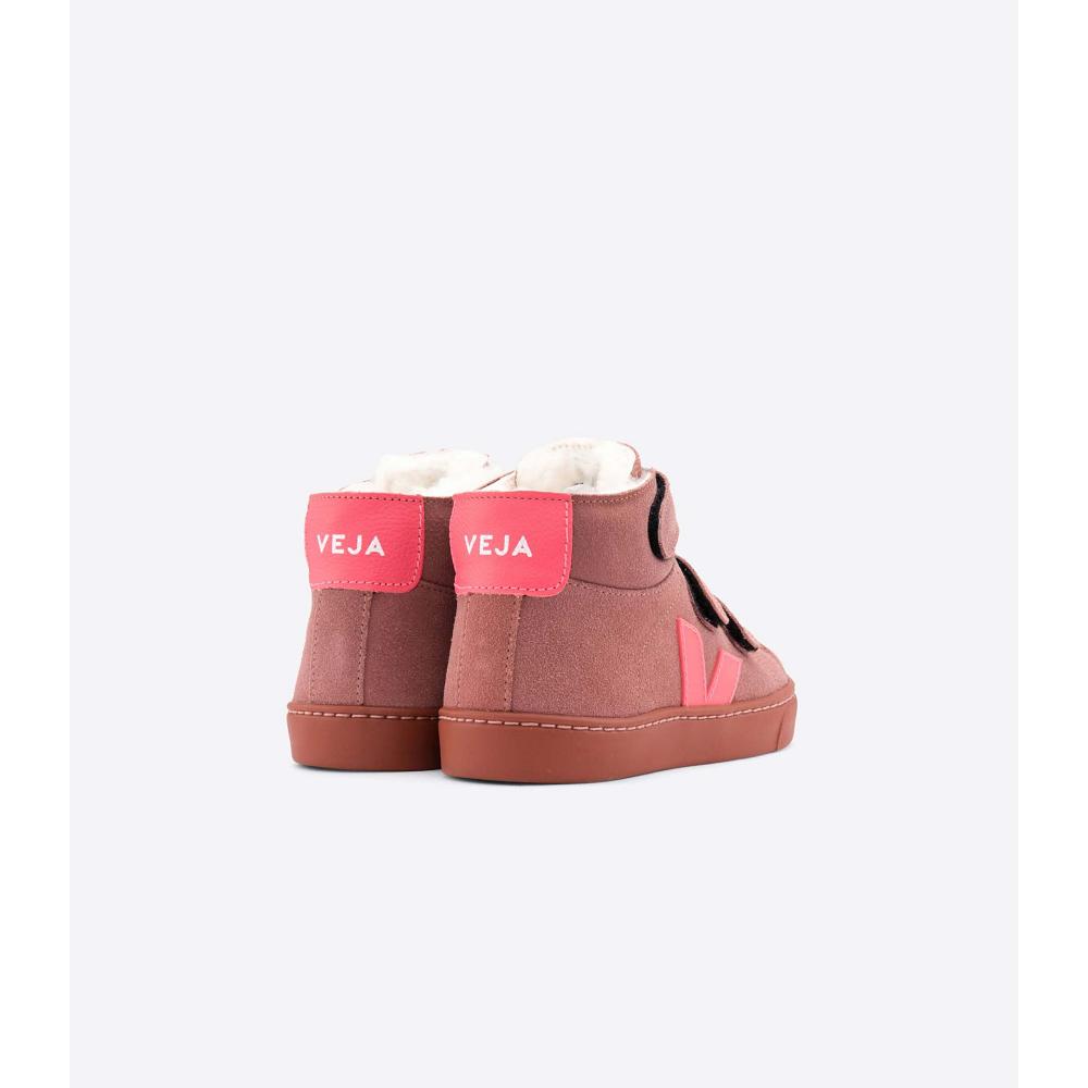 Veja ESPLAR MID FURED SUEDE Kids' Shoes Red | NZ 763RVD